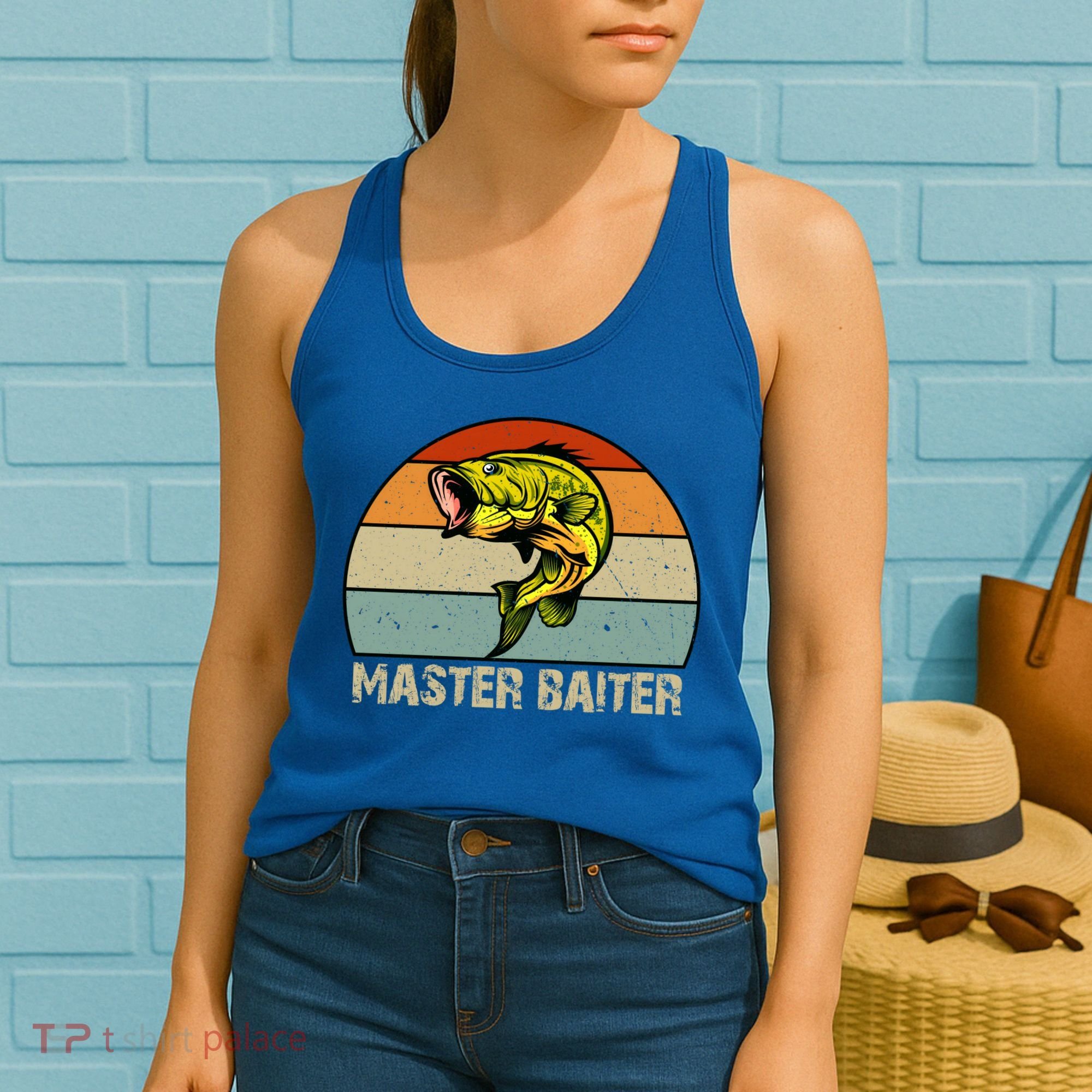 Master Baiter Funny Bass Fishing Funny Gift Dads Gift Women's Tank Top