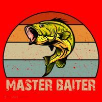 Master Baiter Funny Bass Fishing Funny Gift Dads Gift Santa Hat thumb 1