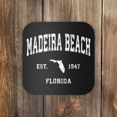 Madeira Beach Florida Fl Vintage Athletic Coaster