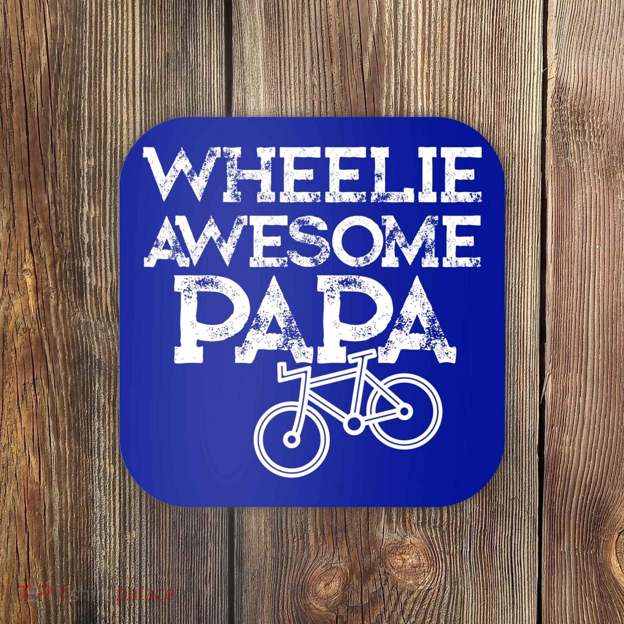 Mountain Biking Funny Gift For Grandpa Wheelie Papa Funny Great Gift Great Gift Coaster