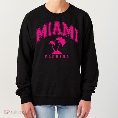 Miami Beach Florida Palms Palm Trees Preppy Varsity Pink Women's Sweatshirt