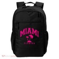 Miami Beach Florida Palms Palm Trees Preppy Varsity Pink Backpack thumb 0