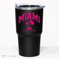 Miami Beach Florida Palms Palm Trees Preppy Varsity Pink Tumbler thumb 0