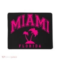 Miami Beach Florida Palms Palm Trees Preppy Varsity Pink Mousepad thumb 0
