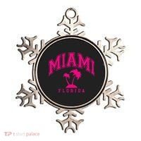 Miami Beach Florida Palms Palm Trees Preppy Varsity Pink Ornament thumb 0