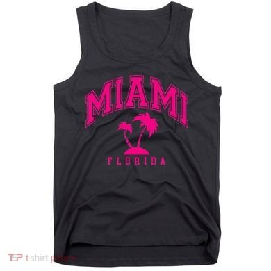Miami Beach Florida Palms Palm Trees Preppy Varsity Pink Tank Top