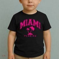 Miami Beach Florida Palms Palm Trees Preppy Varsity Pink Toddler T-Shirt thumb 2