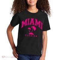 Miami Beach Florida Palms Palm Trees Preppy Varsity Pink Kids T-Shirt thumb 2