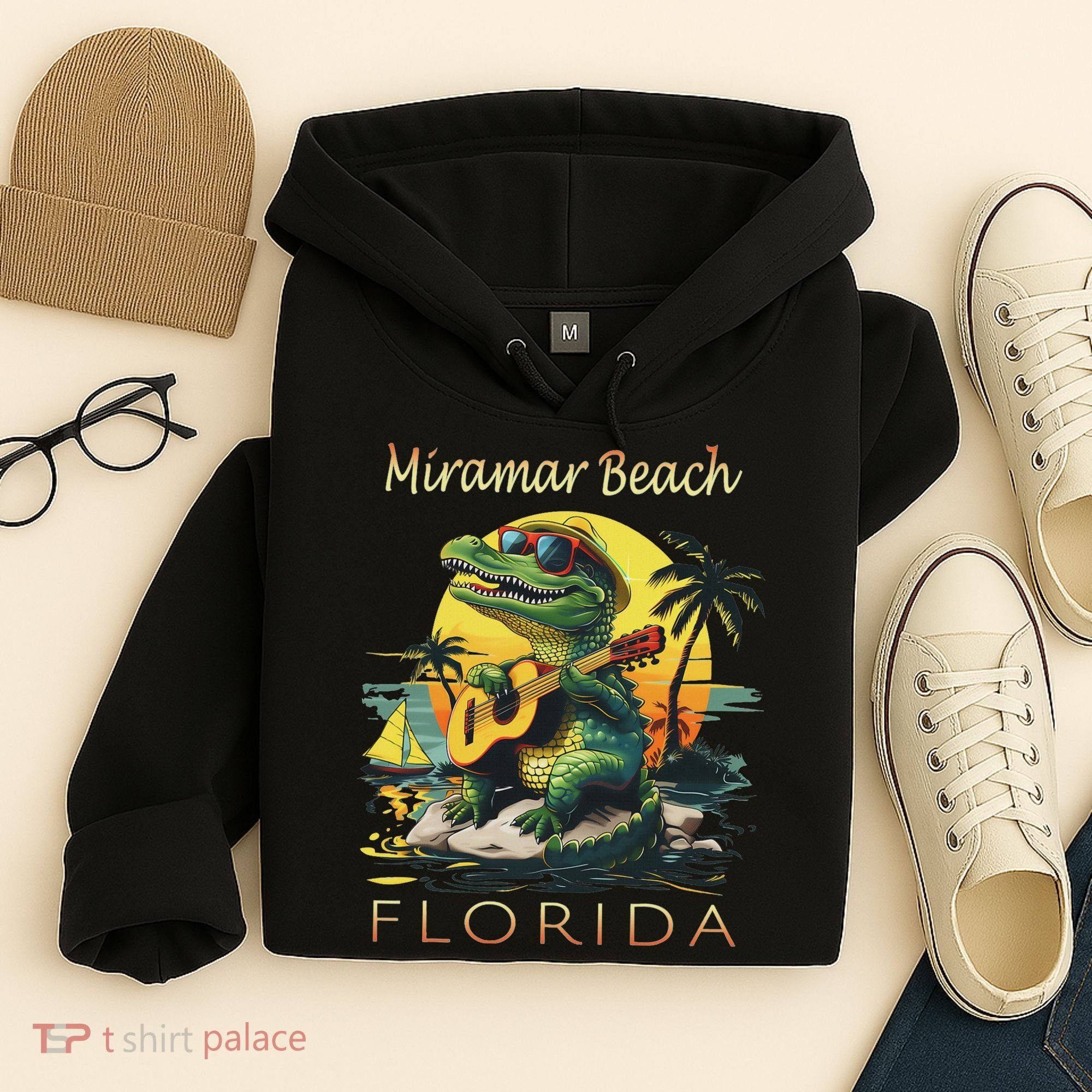 Miramar Beach Florida Vacation Cute Alligator Souvenir Hoodie