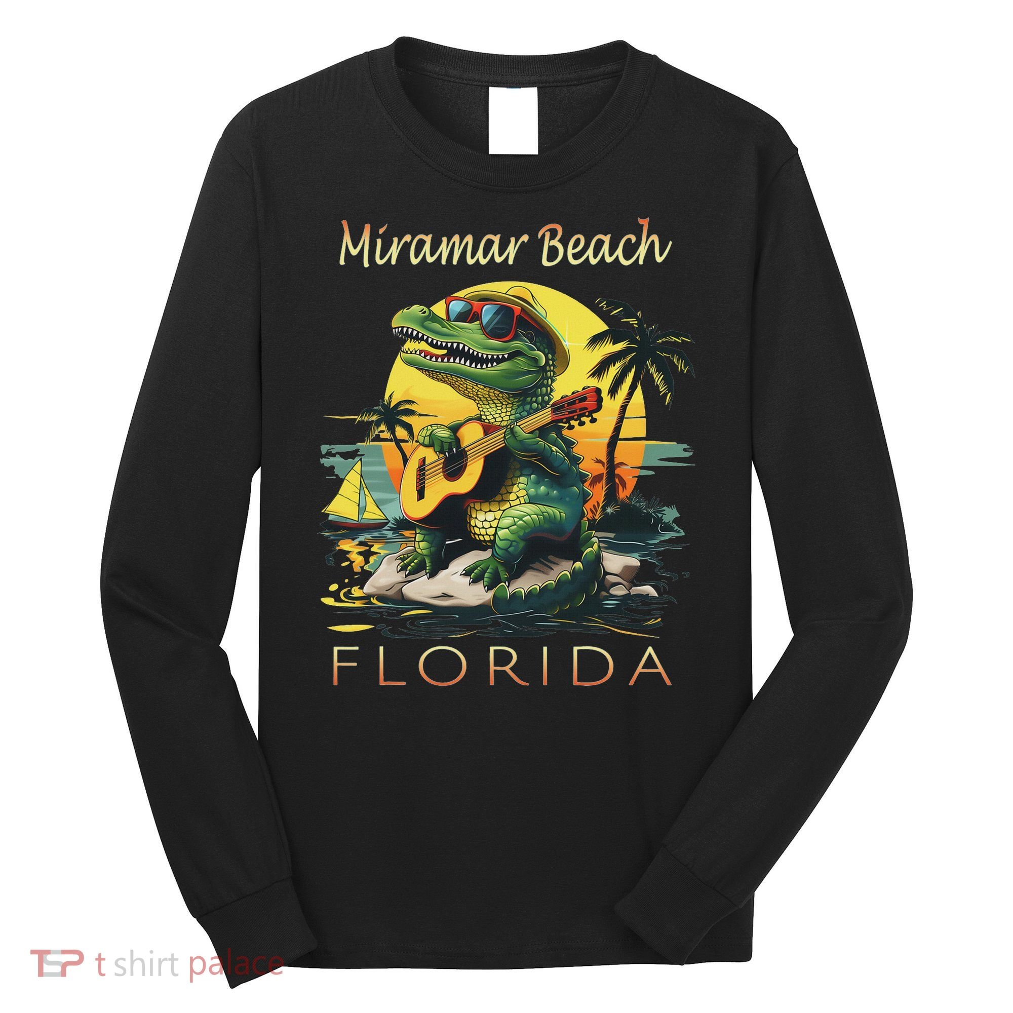 Miramar Beach Florida Vacation Cute Alligator Souvenir Long Sleeve Shirt
