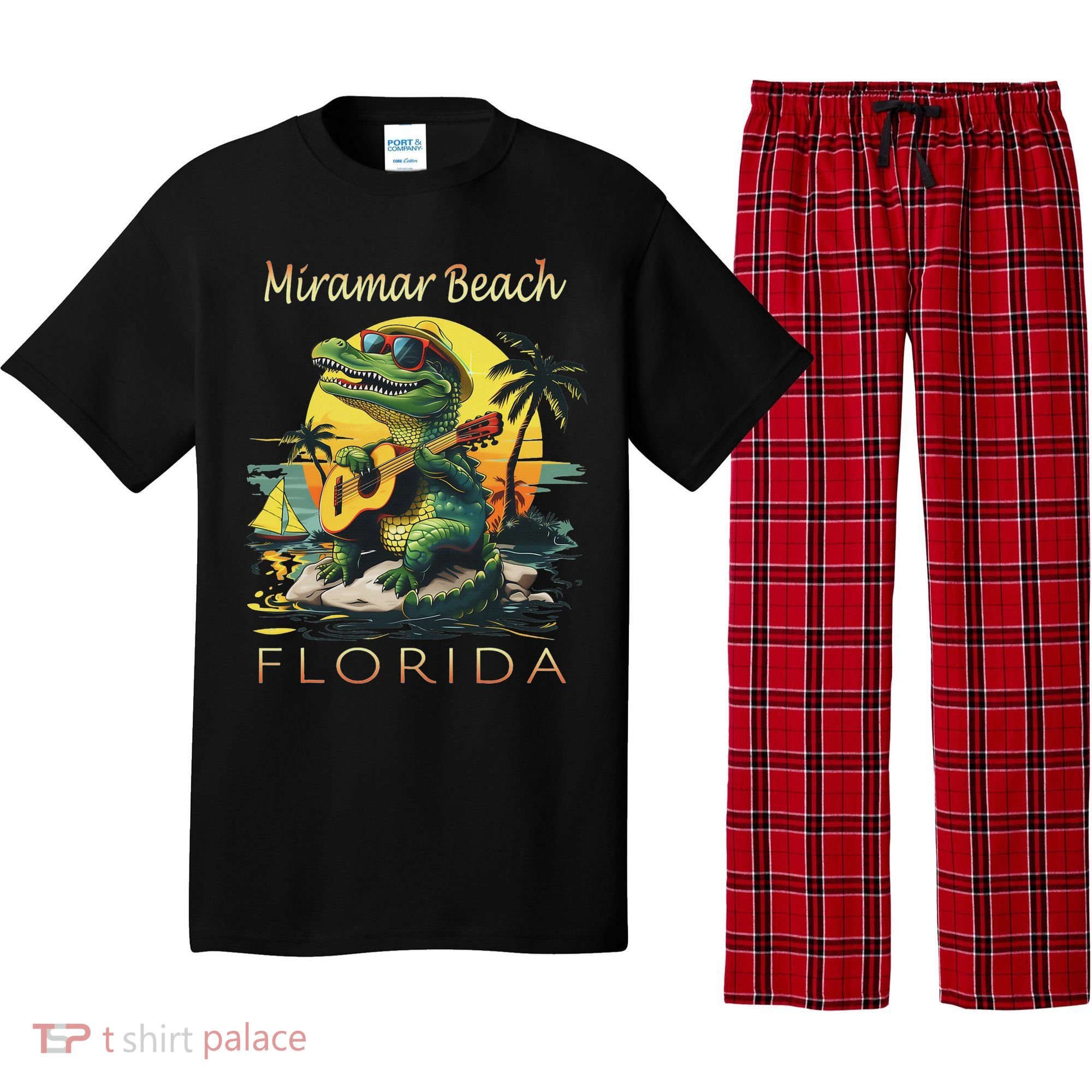 Miramar Beach Florida Vacation Cute Alligator Souvenir Pajama Set