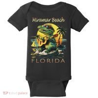 Miramar Beach Florida Vacation Cute Alligator Souvenir Baby Bodysuit thumb 0