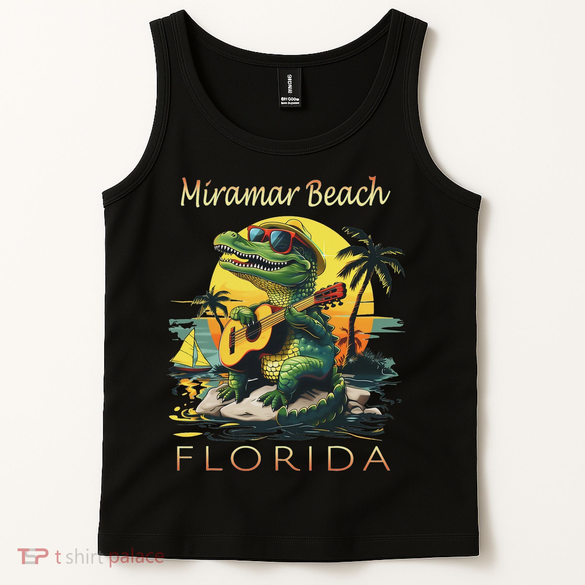 Miramar Beach Florida Vacation Cute Alligator Souvenir Tank Top