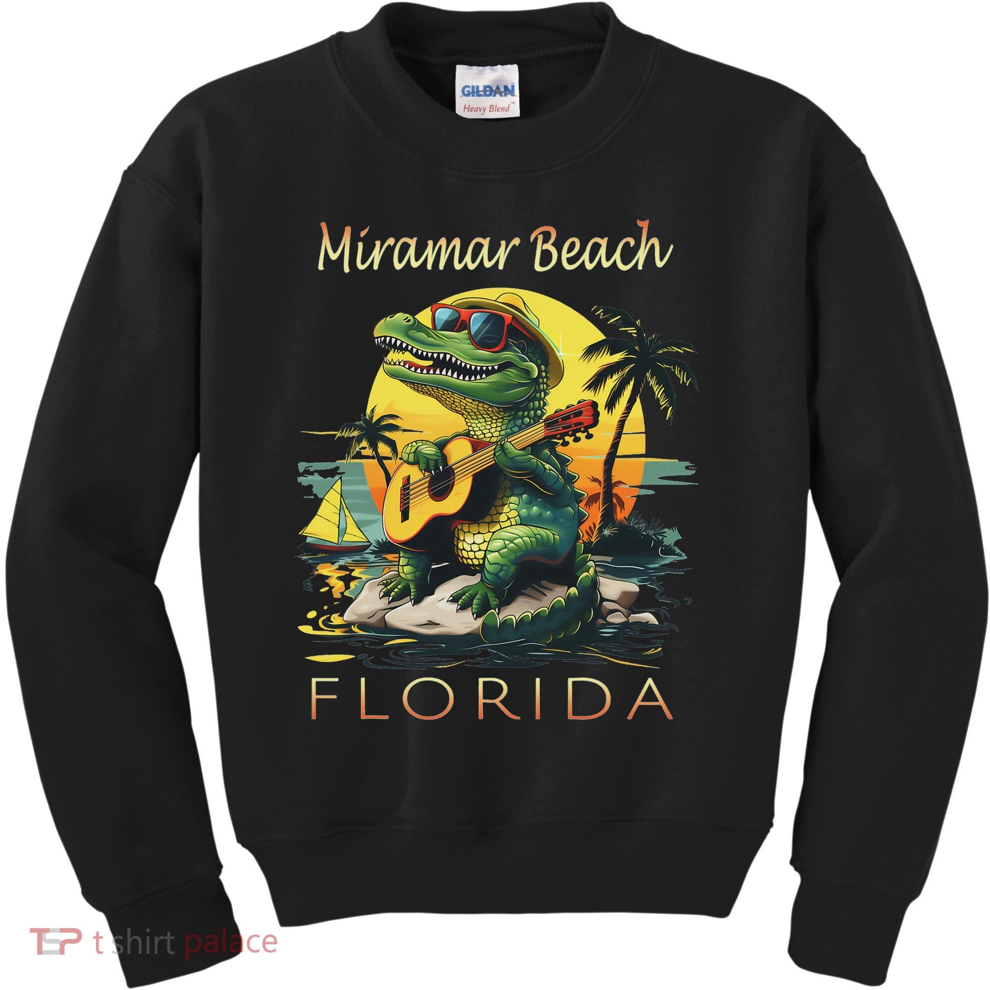 Miramar Beach Florida Vacation Cute Alligator Souvenir Kids Sweatshirt