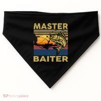 Master Baiter Fishing Funny Grandpa Bass Dad USA-Made Doggie Bandana thumb 0