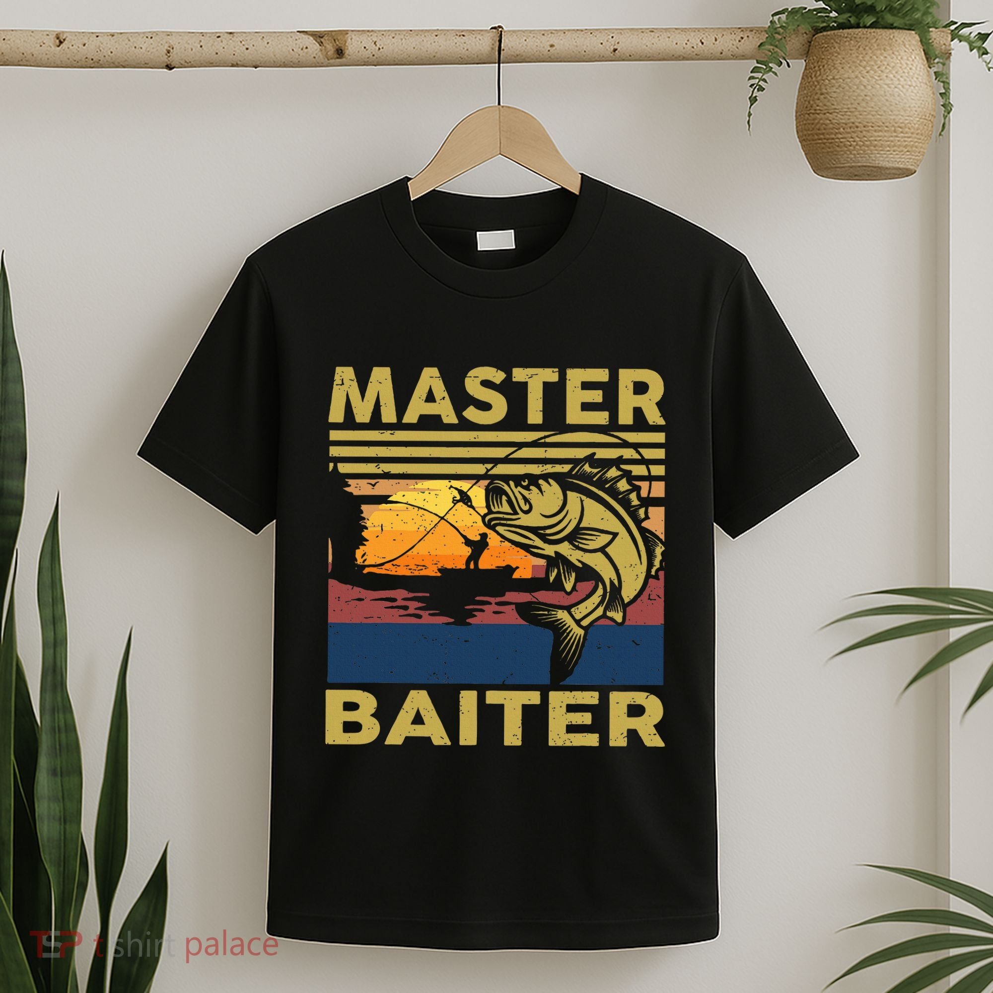 Master Baiter Fishing Funny Grandpa Bass Dad T-Shirt