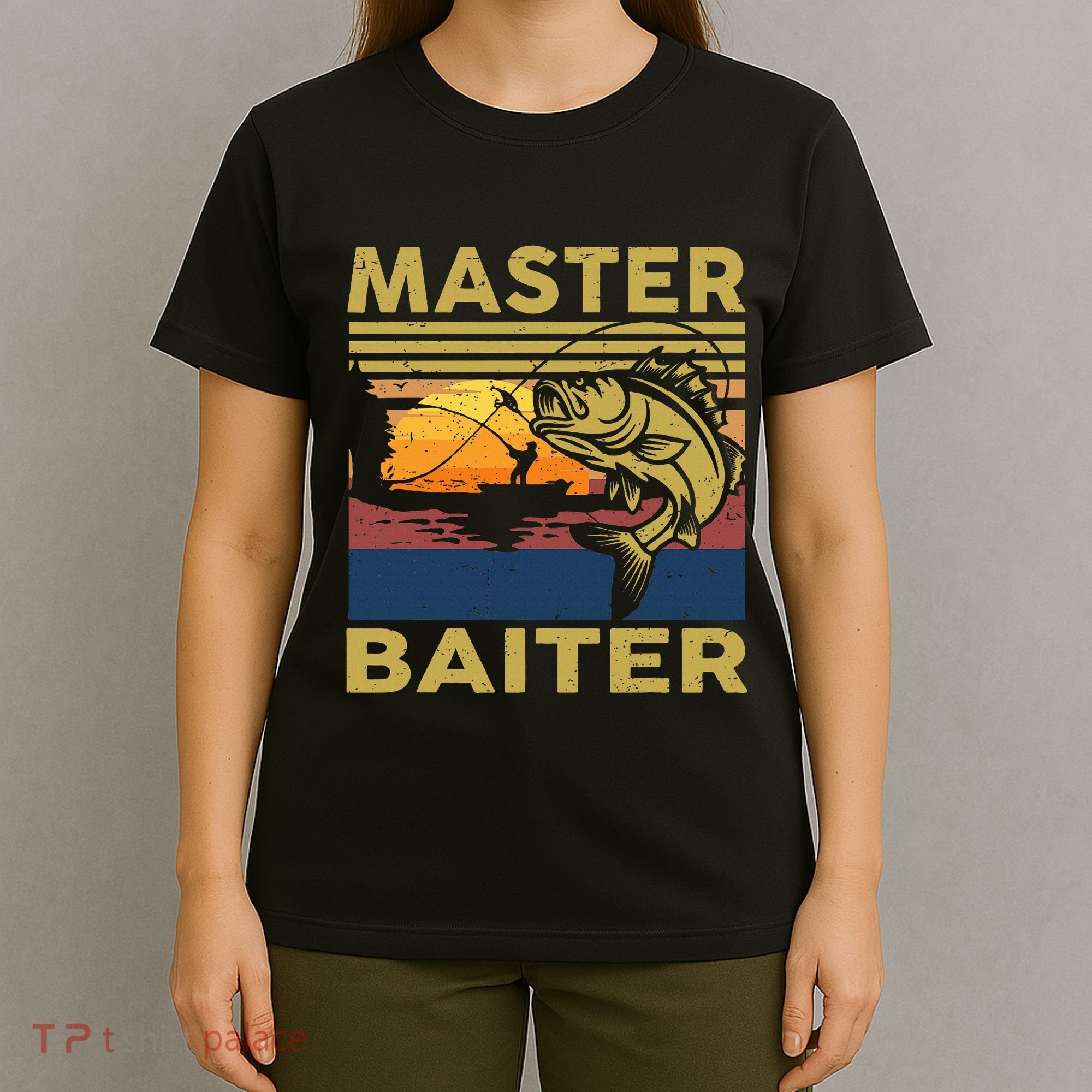 Master Baiter Fishing Funny Grandpa Bass Dad T-Shirt