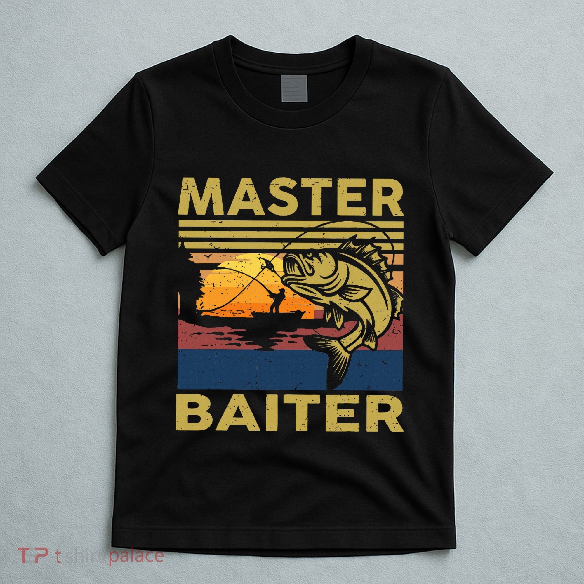 Master Baiter Fishing Funny Grandpa Bass Dad T-Shirt