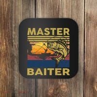 Master Baiter Fishing Funny Grandpa Bass Dad Coaster thumb 0