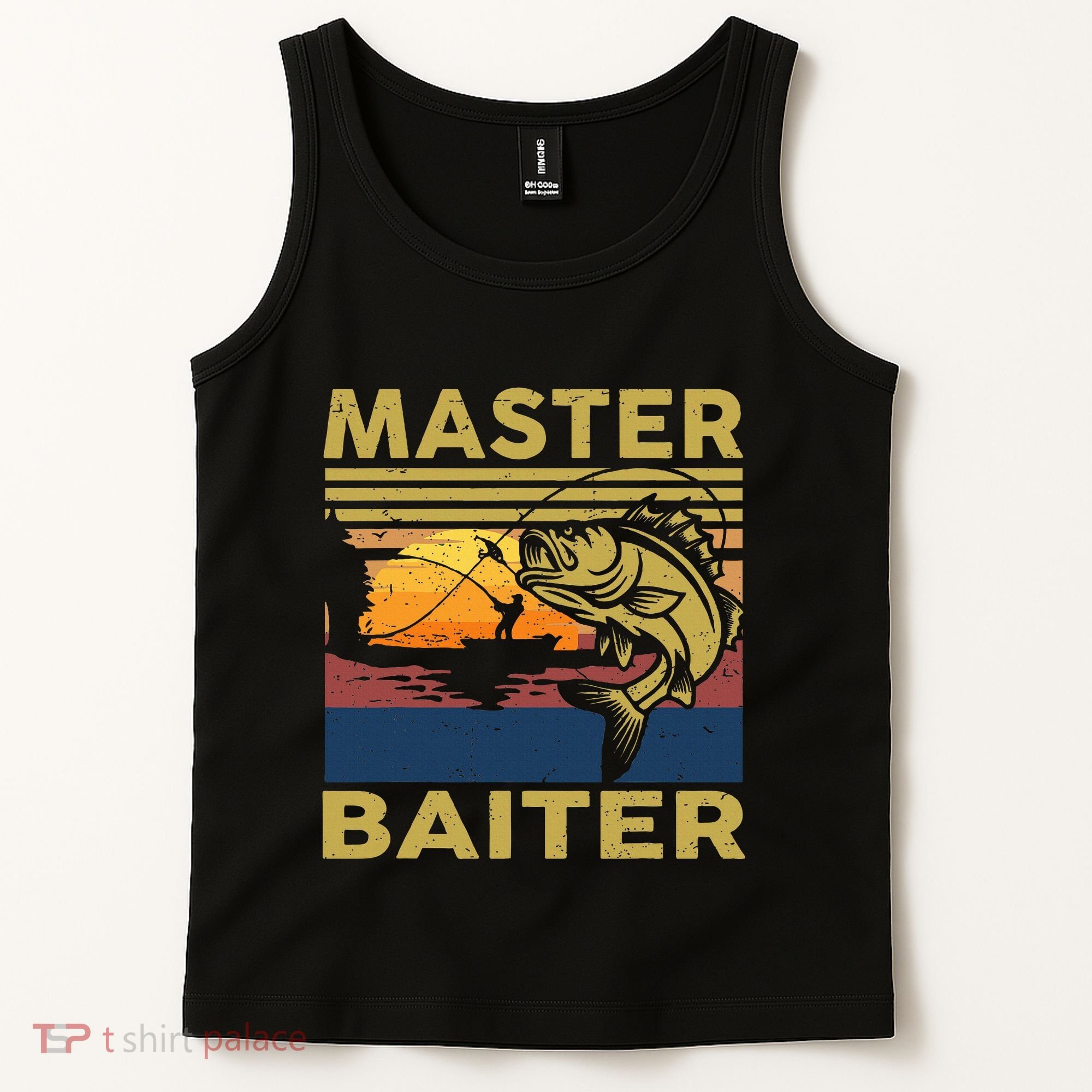 Master Baiter Fishing Funny Grandpa Bass Dad Tank Top