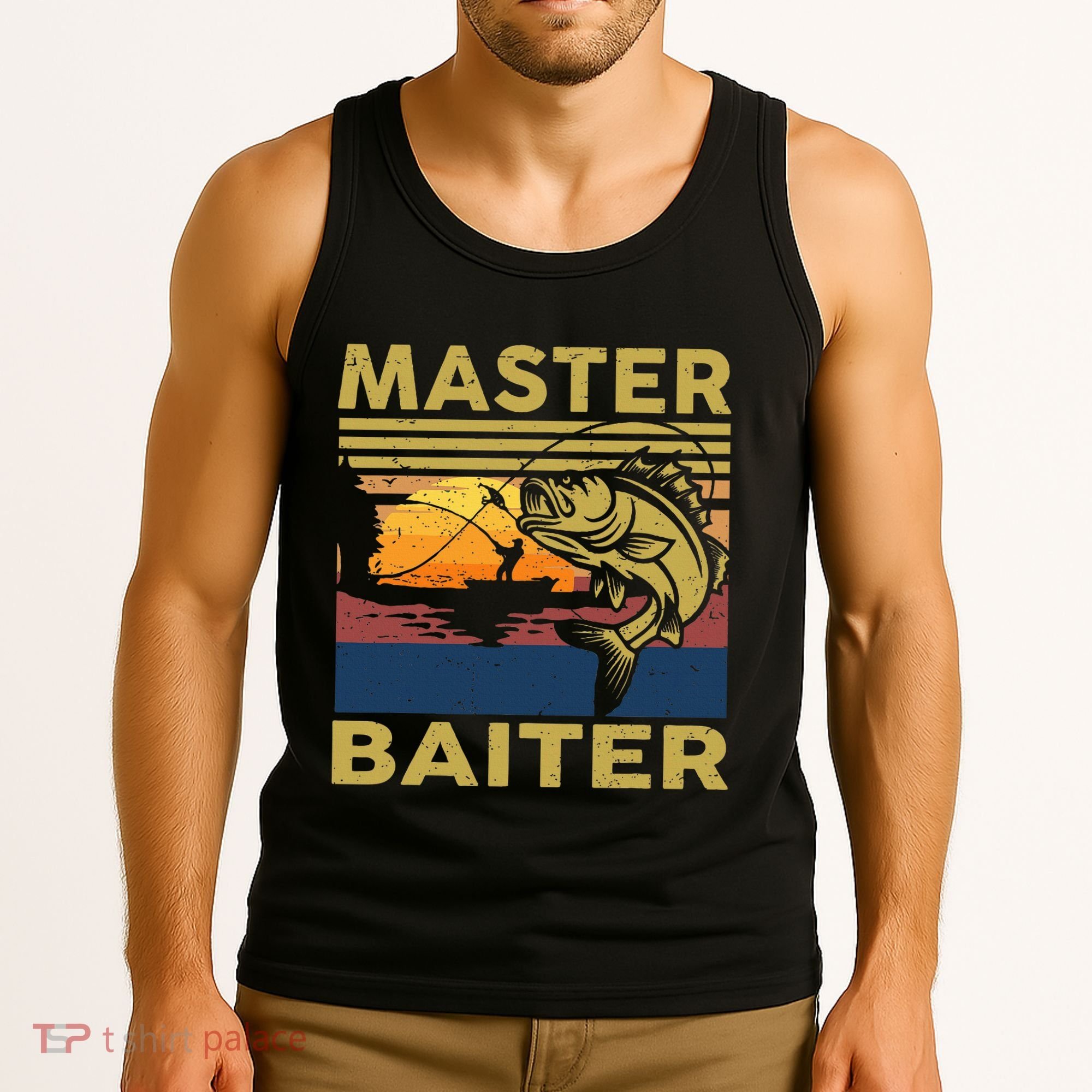 Master Baiter Fishing Funny Grandpa Bass Dad Tank Top