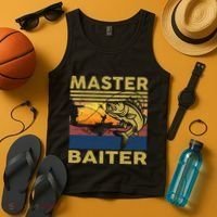 Master Baiter Fishing Funny Grandpa Bass Dad Tank Top thumb 4