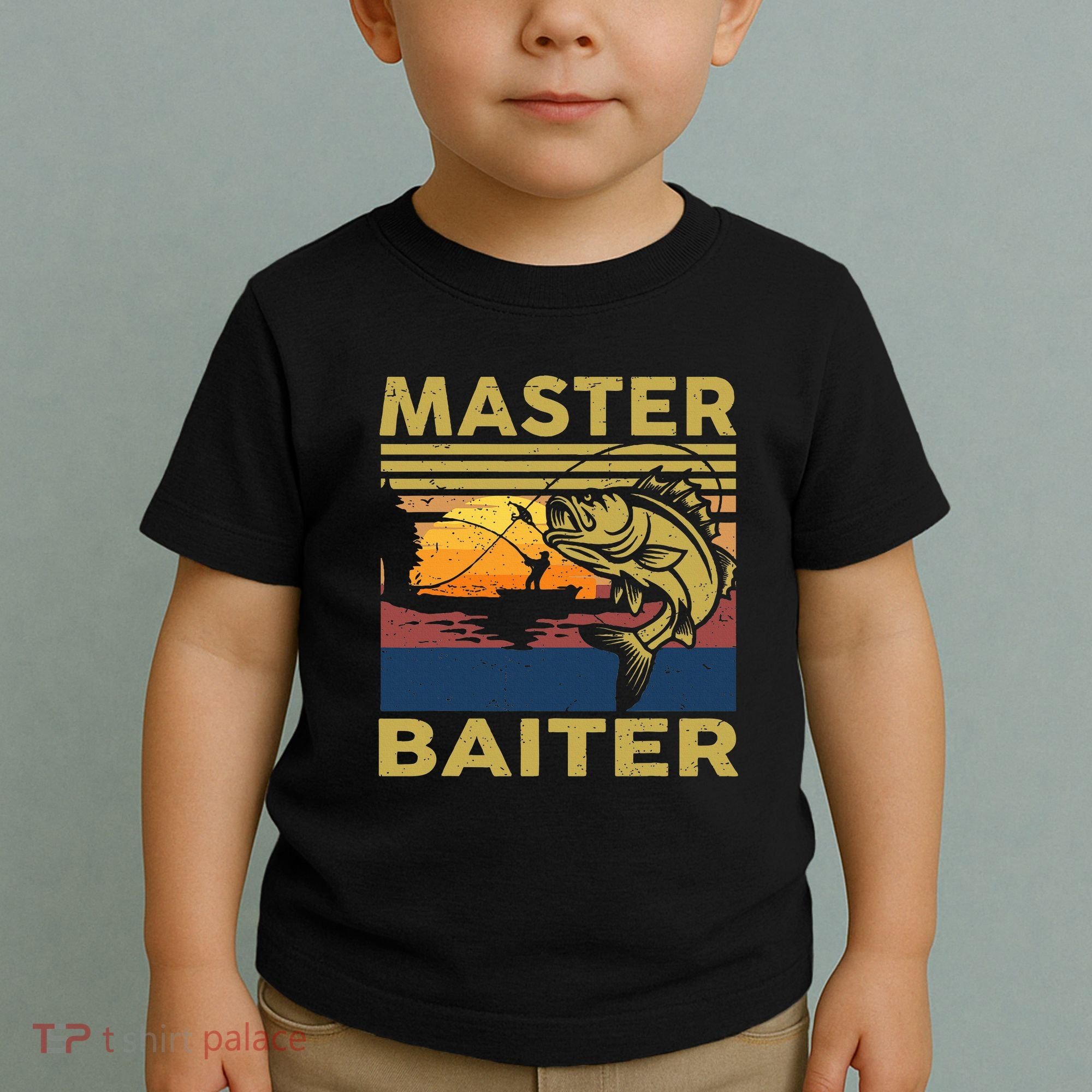 Master Baiter Fishing Funny Grandpa Bass Dad Toddler T-Shirt