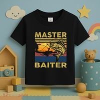 Master Baiter Fishing Funny Grandpa Bass Dad Toddler T-Shirt thumb 3