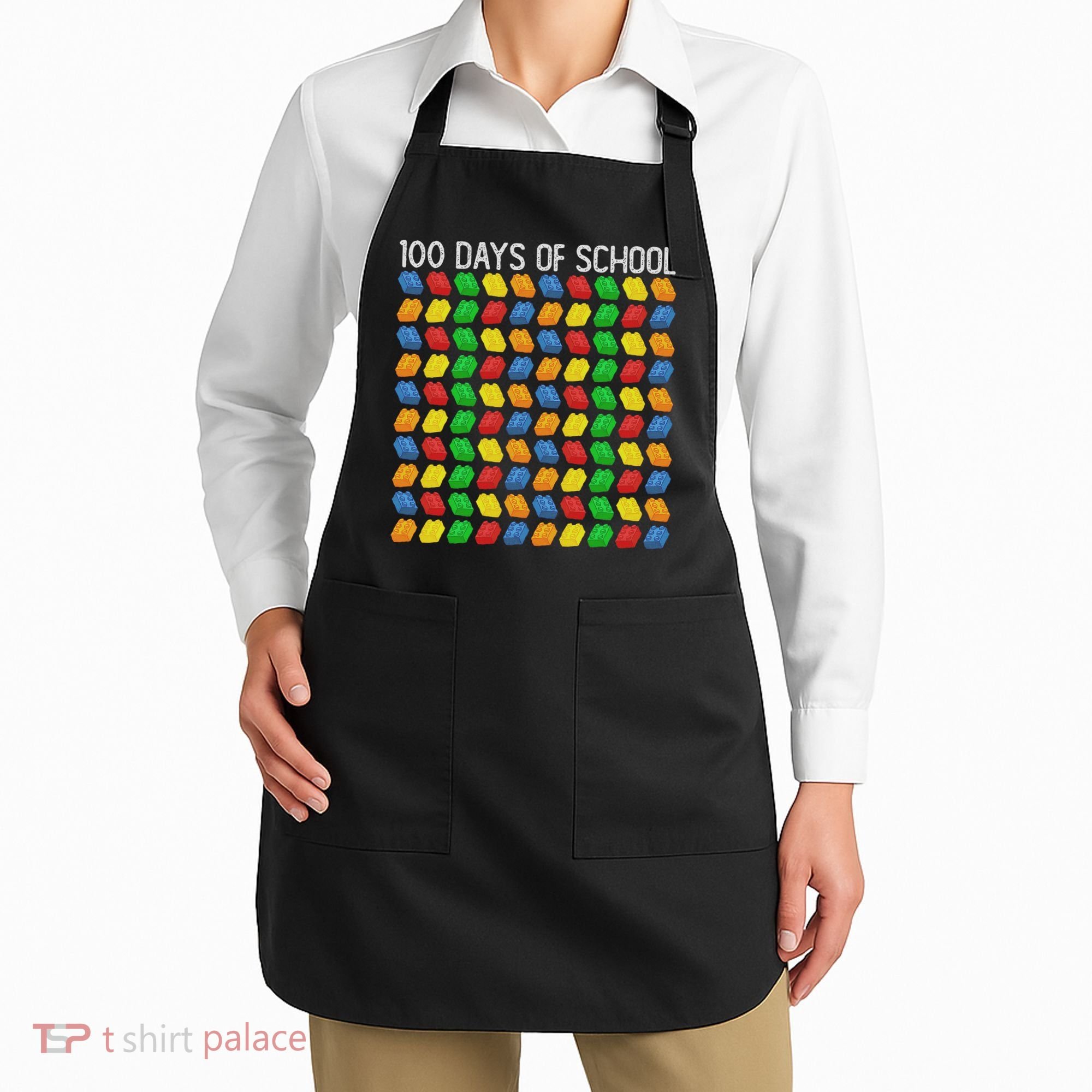 Master Builder Funny Building Blocks 100 Days Of School Apron