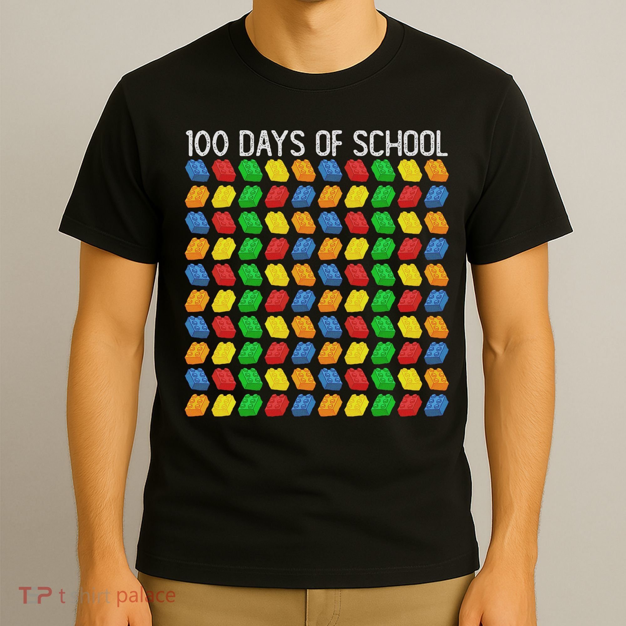 Master Builder Funny Building Blocks 100 Days Of School T-Shirt