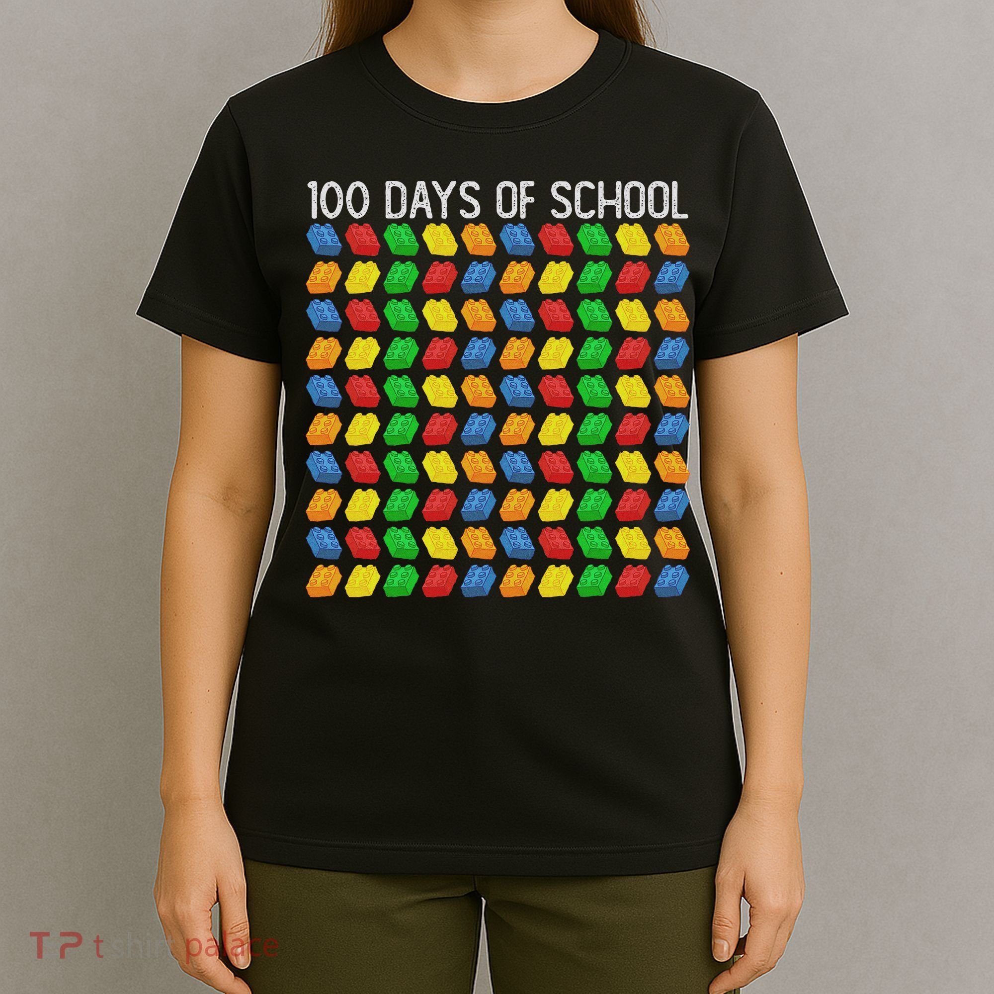 Master Builder Funny Building Blocks 100 Days Of School T-Shirt