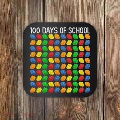 Master Builder Funny Building Blocks 100 Days Of School Coaster