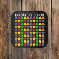Master Builder Funny Building Blocks 100 Days Of School Coaster thumb 0