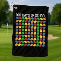 Master Builder Funny Building Blocks 100 Days Of School Golf Towel thumb 1