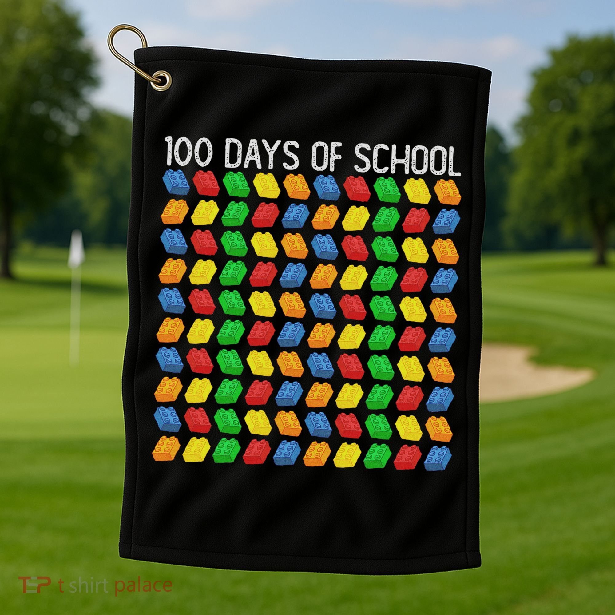 Master Builder Funny Building Blocks 100 Days Of School Golf Towel