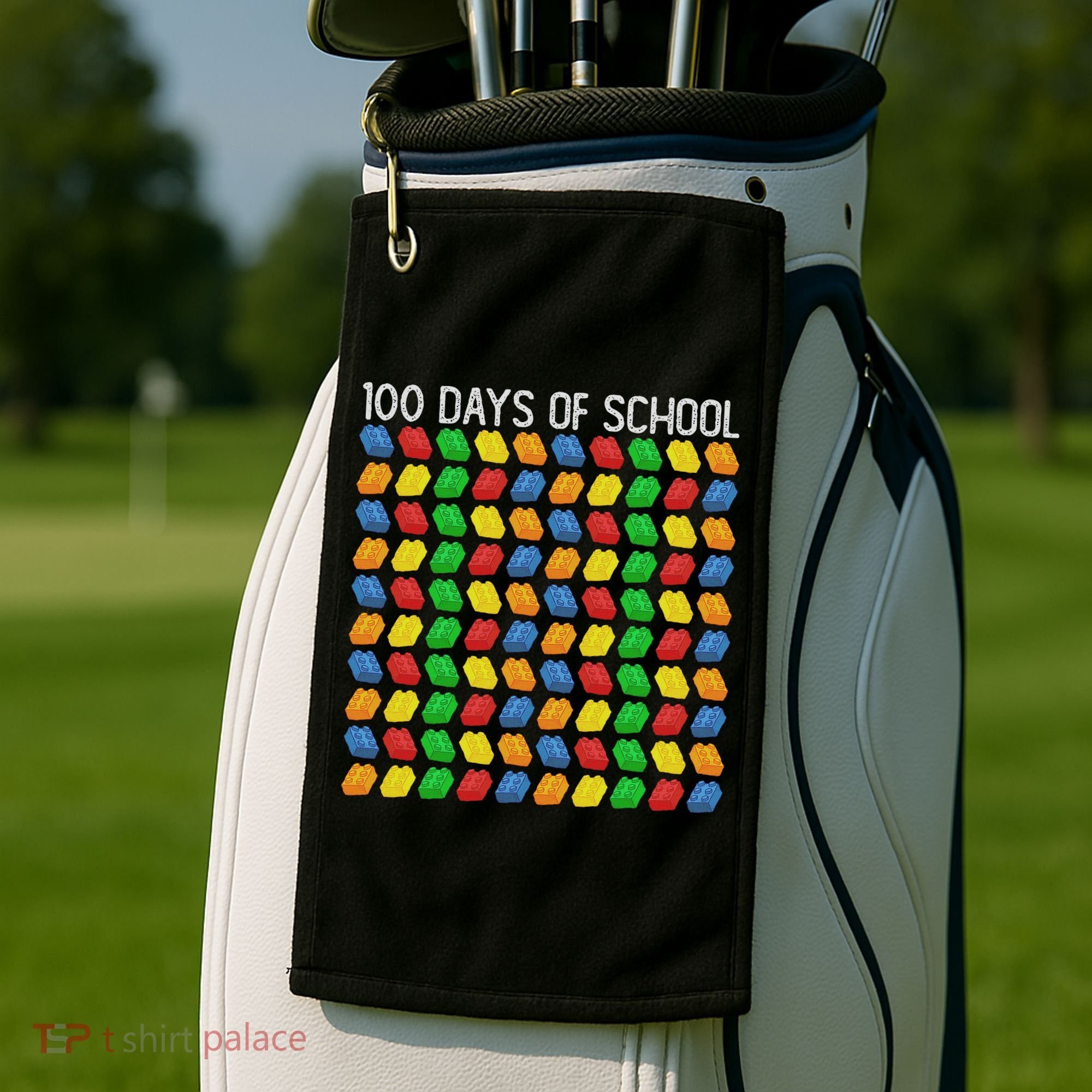 Master Builder Funny Building Blocks 100 Days Of School Golf Towel
