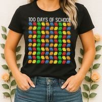 Master Builder Funny Building Blocks 100 Days Of School Women's T-Shirt thumb 2