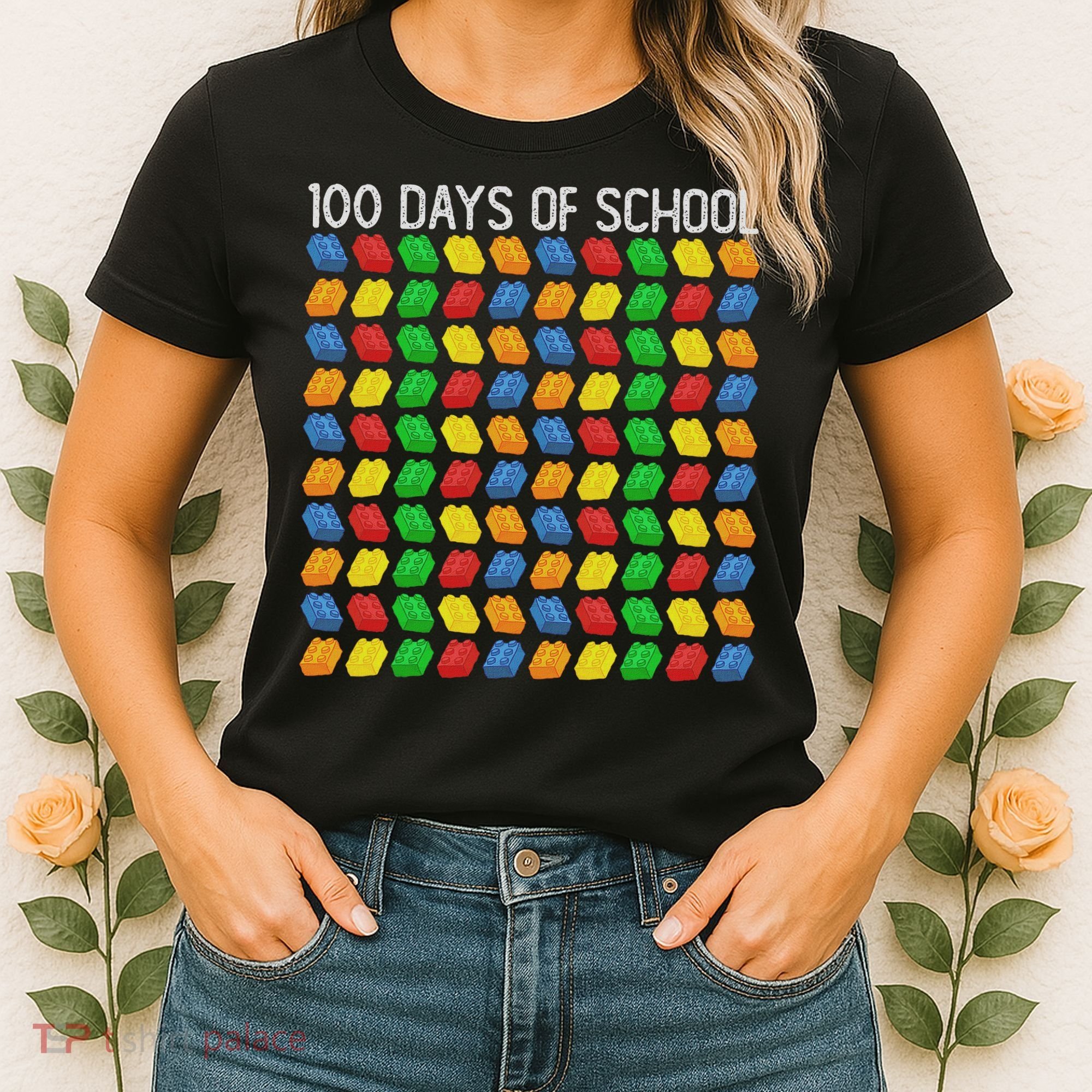 Master Builder Funny Building Blocks 100 Days Of School Women's T-Shirt