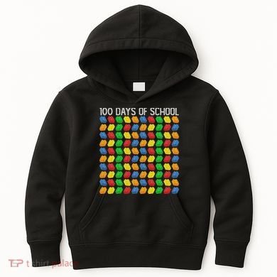 Master Builder Funny Building Blocks 100 Days Of School Kids Hoodie