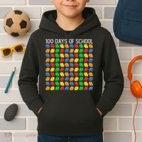 Master Builder Funny Building Blocks 100 Days Of School Kids Hoodie thumb 2