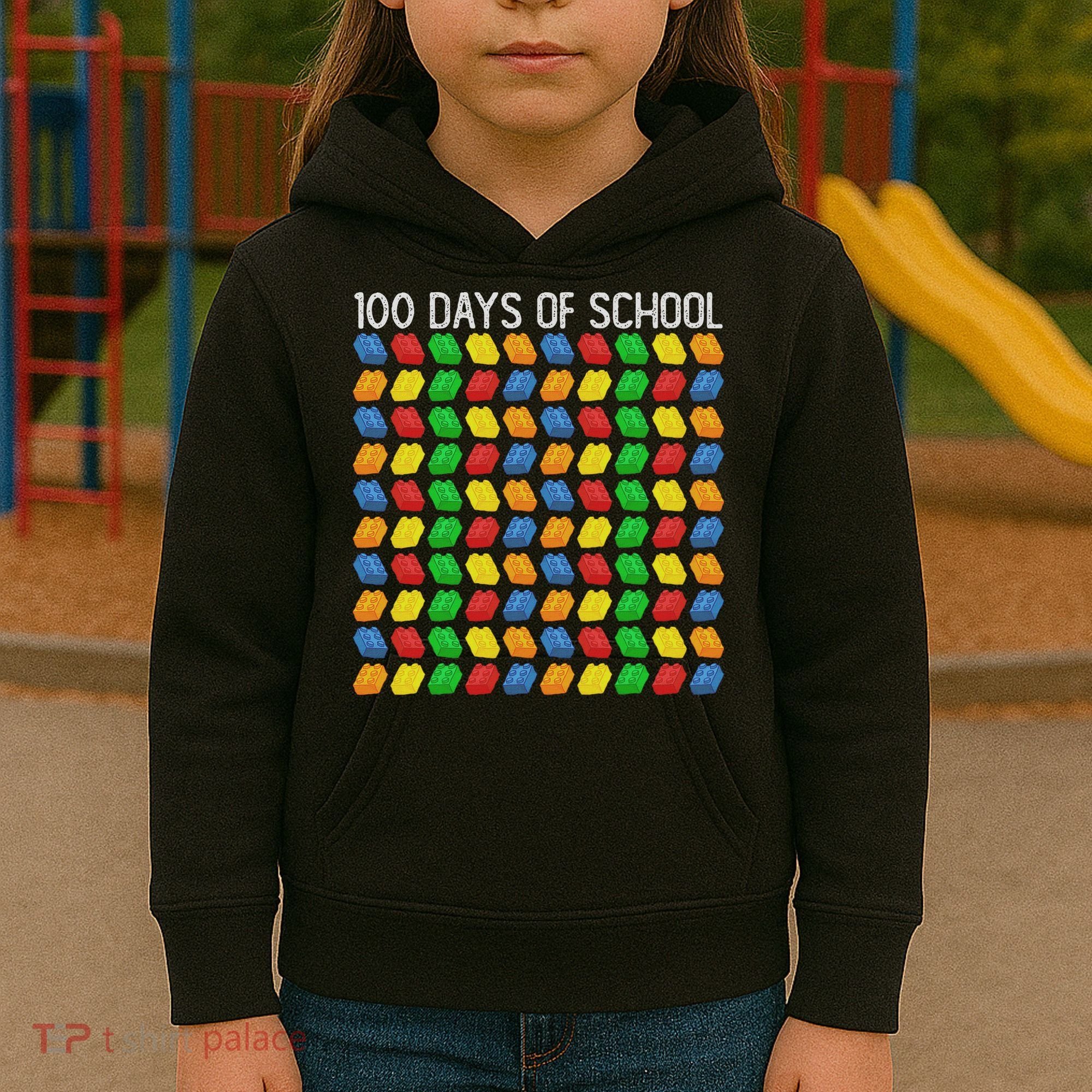Master Builder Funny Building Blocks 100 Days Of School Kids Hoodie