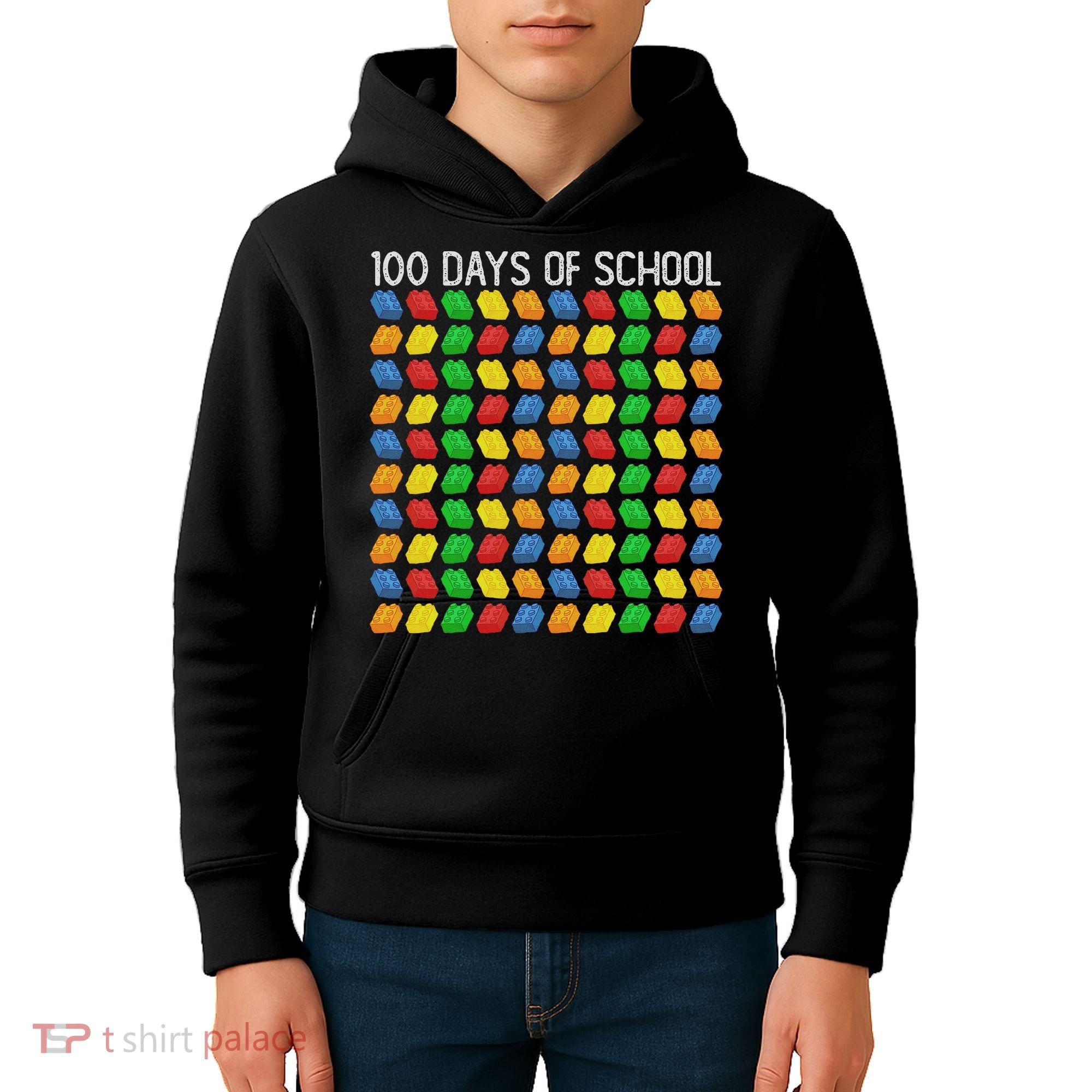 Master Builder Funny Building Blocks 100 Days Of School Kids Hoodie