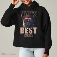 Mans Best Friend Bulldog Funny Dog Lover Ladies Heavyweight Boxy Pullover Hoodie thumb 0
