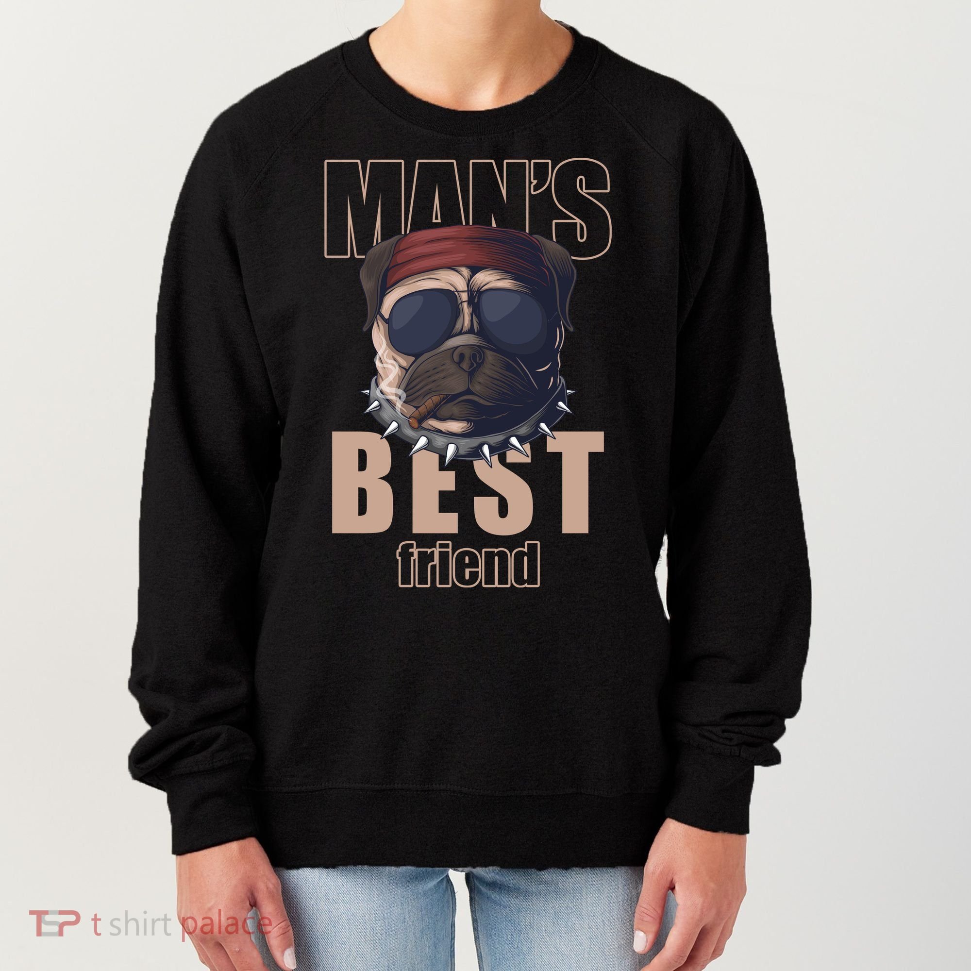 Mans Best Friend Bulldog Funny Dog Lover Women's Sweatshirt