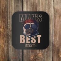 Mans Best Friend Bulldog Funny Dog Lover Coaster thumb 0