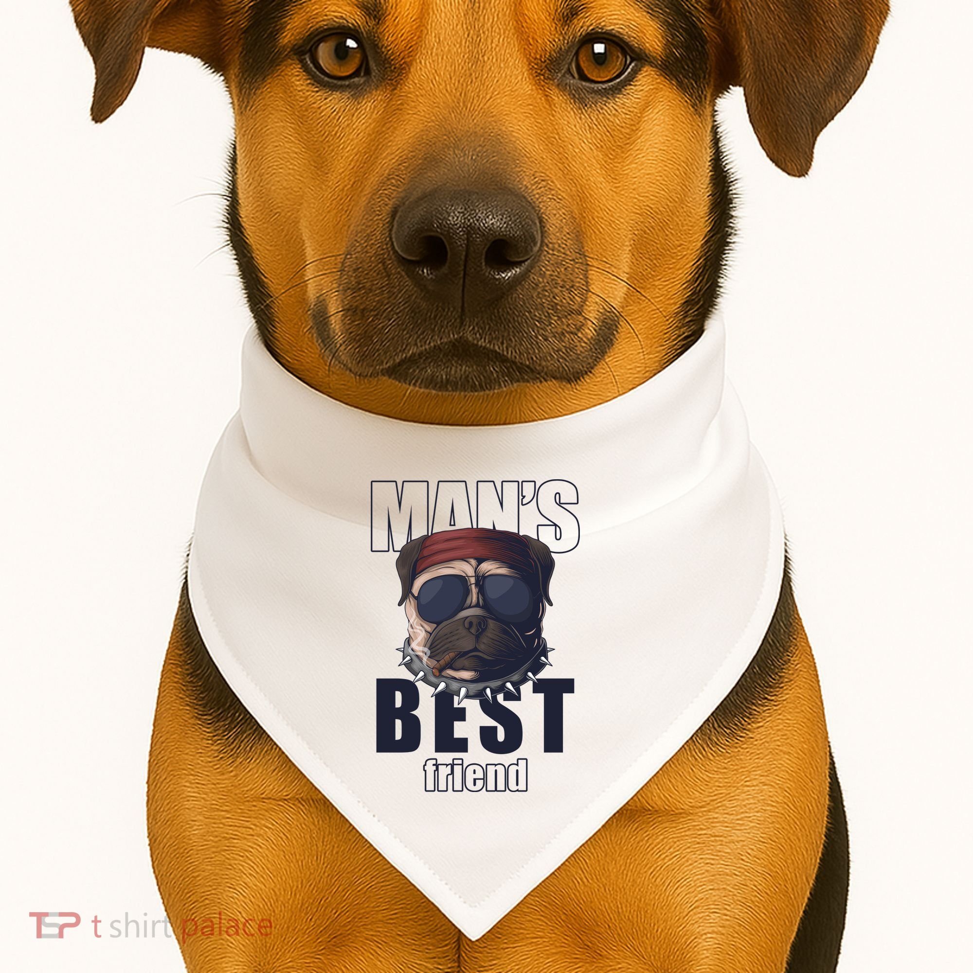 Mans Best Friend Bulldog Funny Dog Lover USA-Made Doggie Bandana
