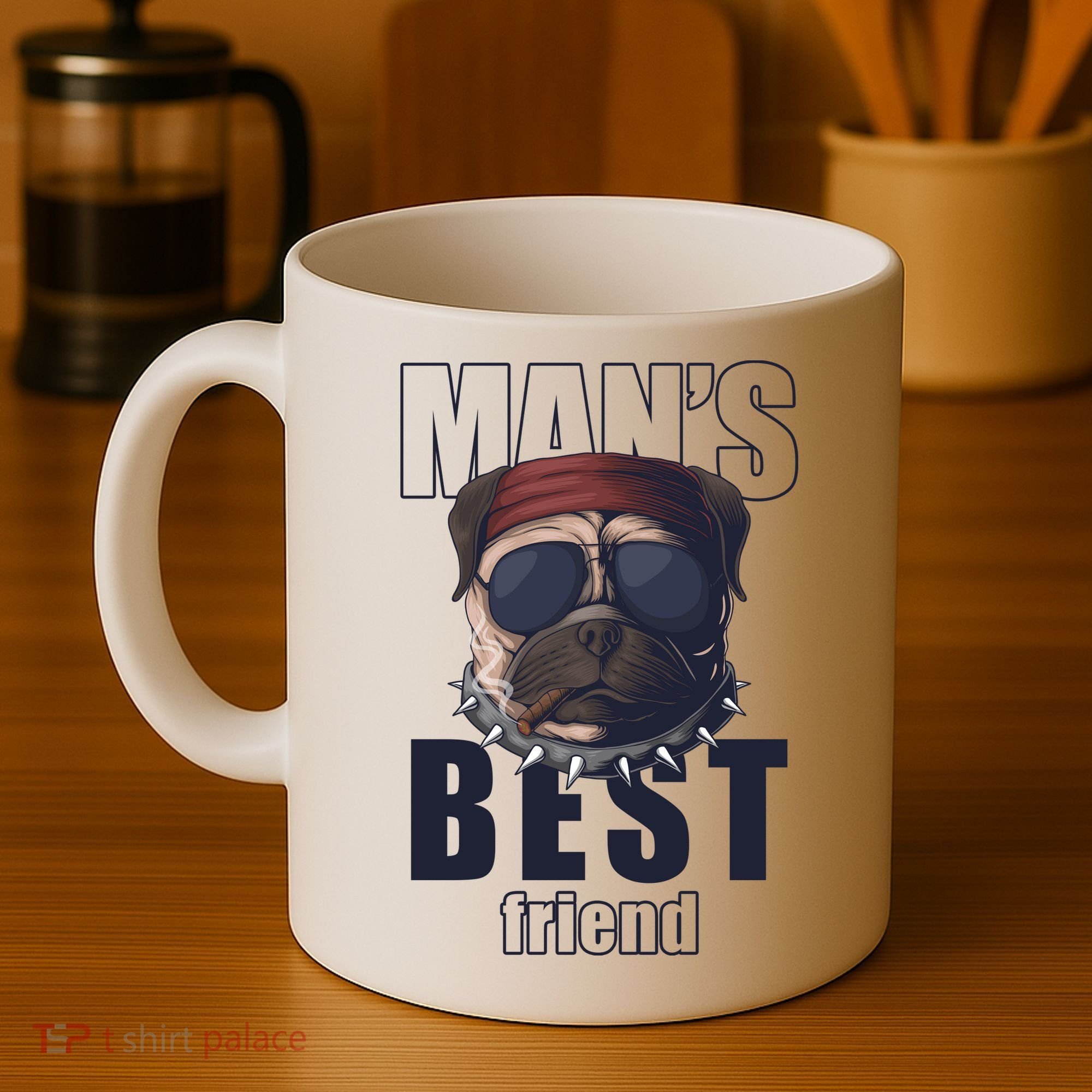 Mans Best Friend Bulldog Funny Dog Lover Coffee Mug