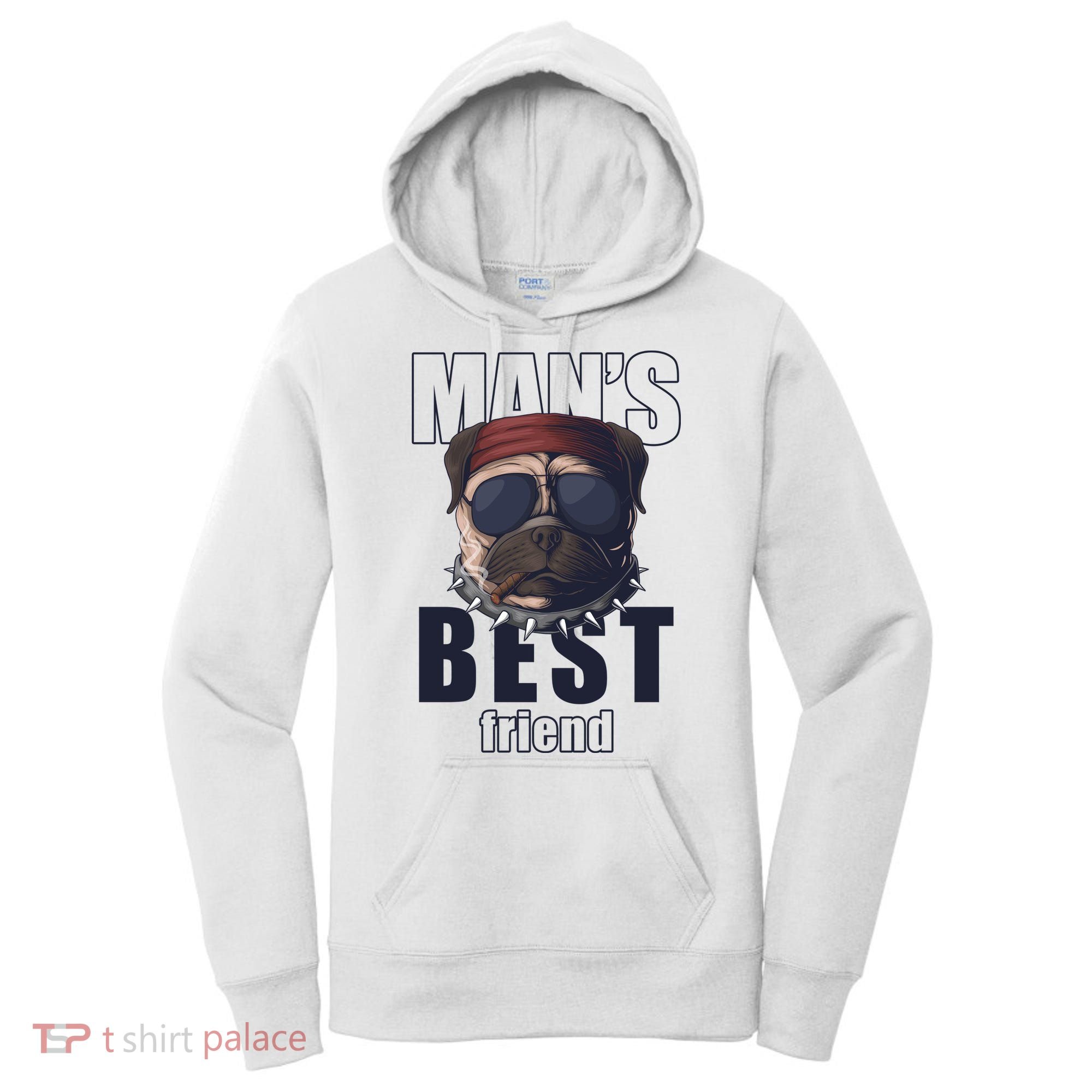 Mans Best Friend Bulldog Funny Dog Lover Women's Hoodie