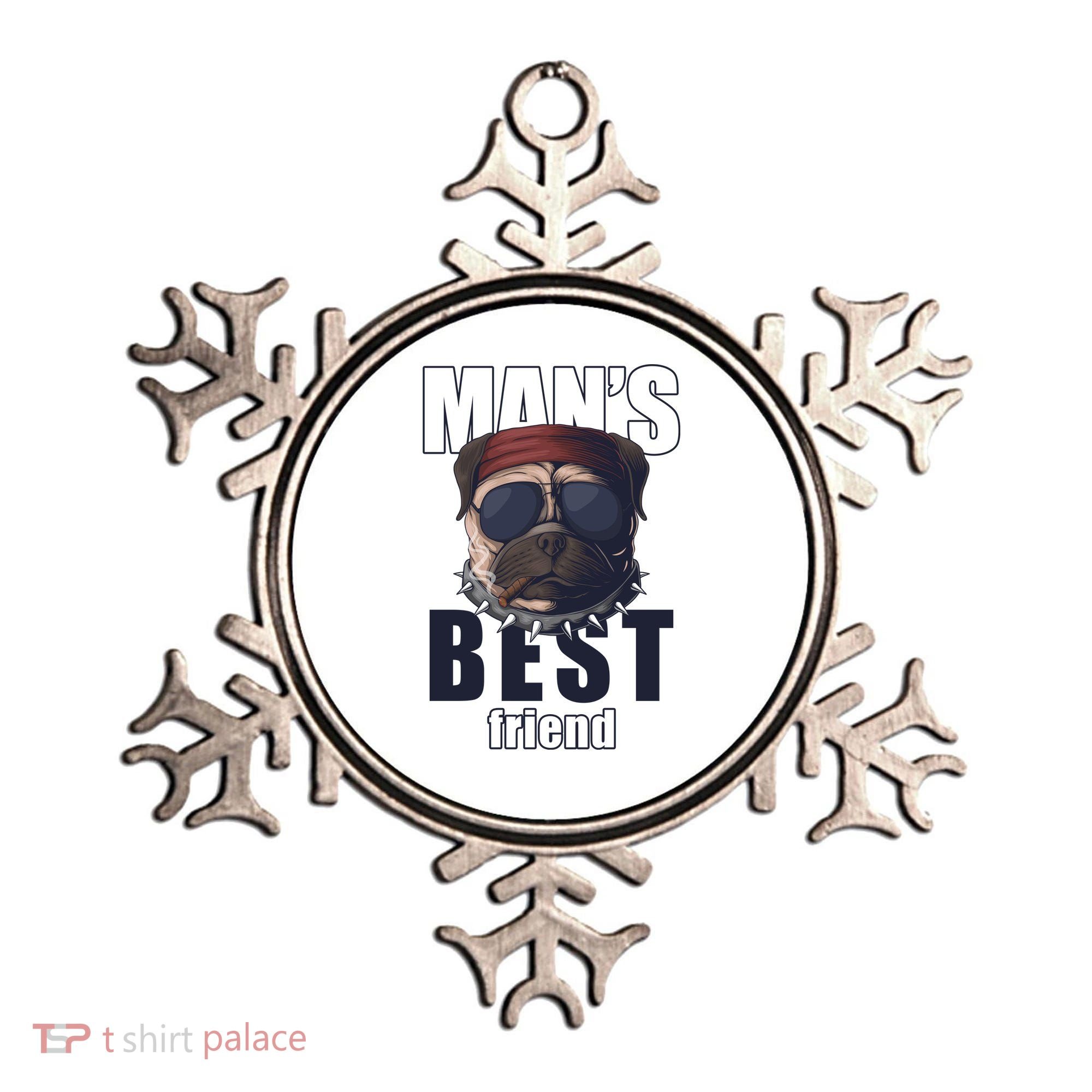 Mans Best Friend Bulldog Funny Dog Lover Ornament