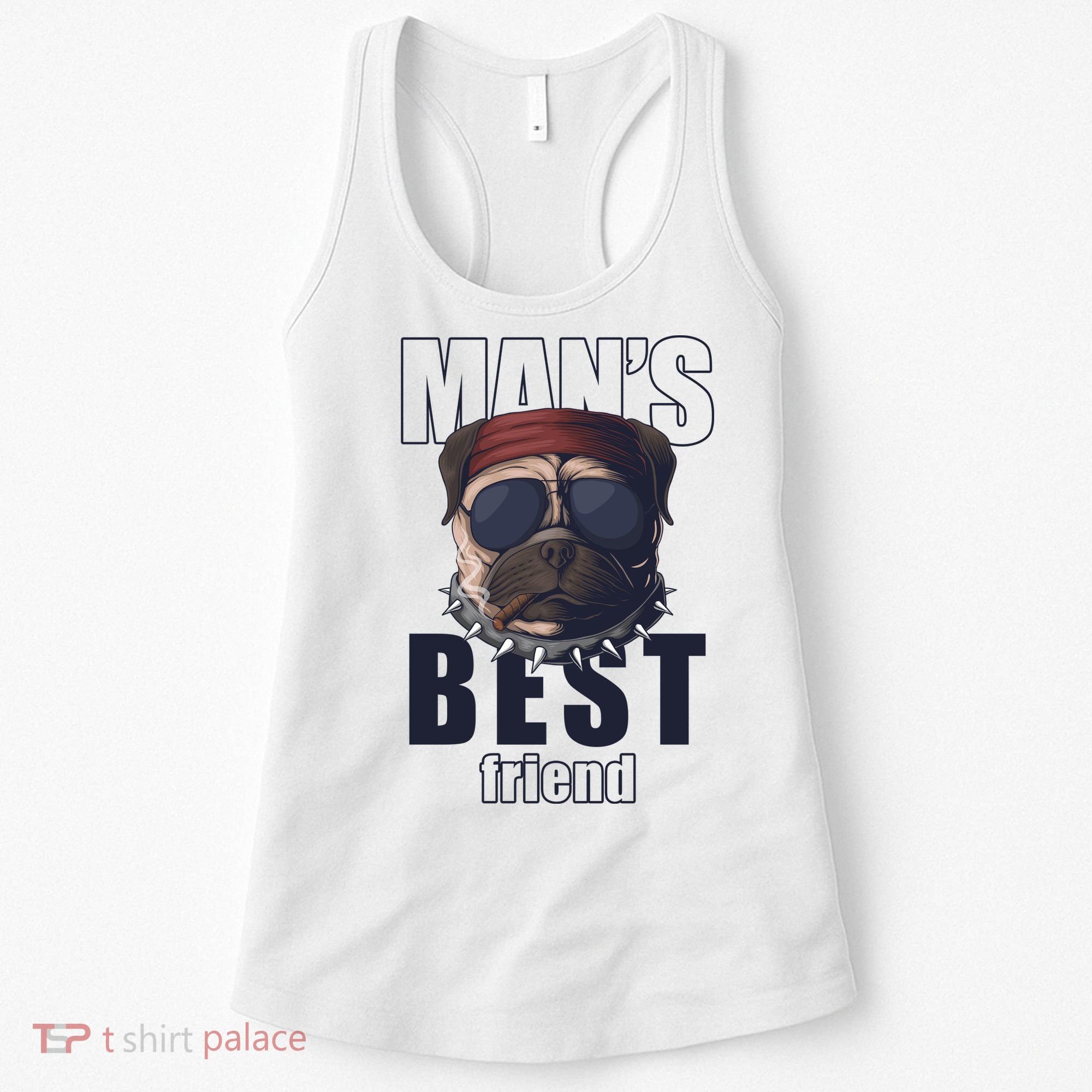 Mans Best Friend Bulldog Funny Dog Lover Women's Tank Top